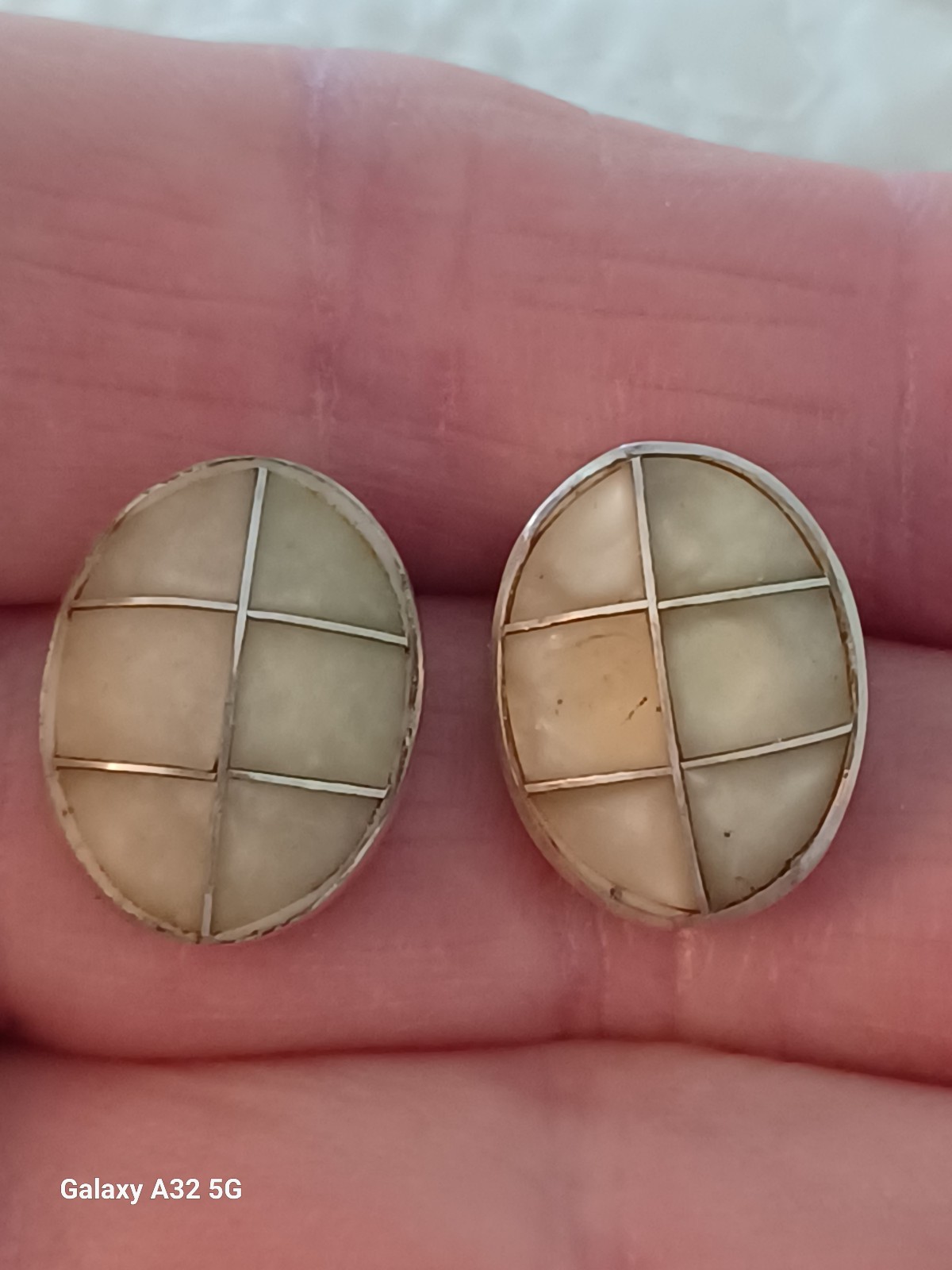 Vtg.Mexico Sterling Silver Mop earrings