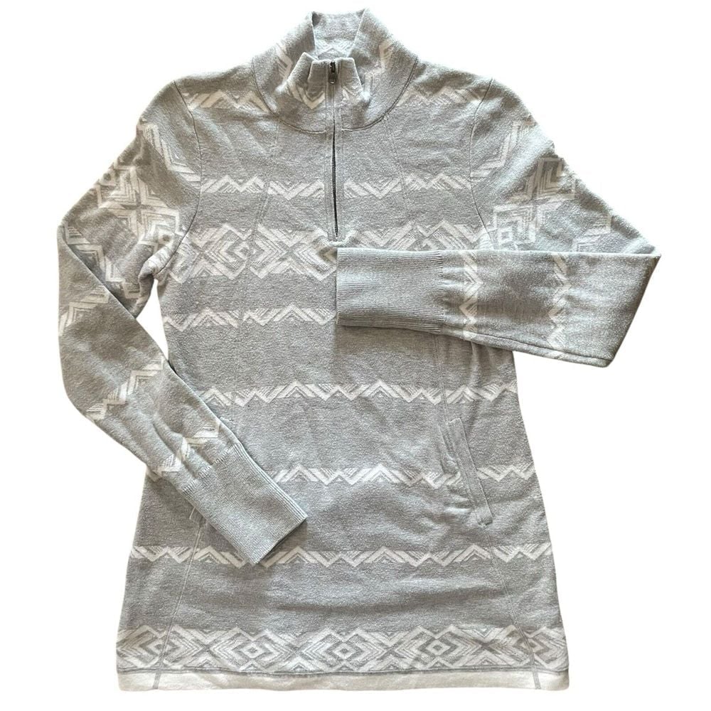 Aspen Women's 1/4 Zip Pullover Tunic Mock Neck Sweater Kangaroo Pocket Medium