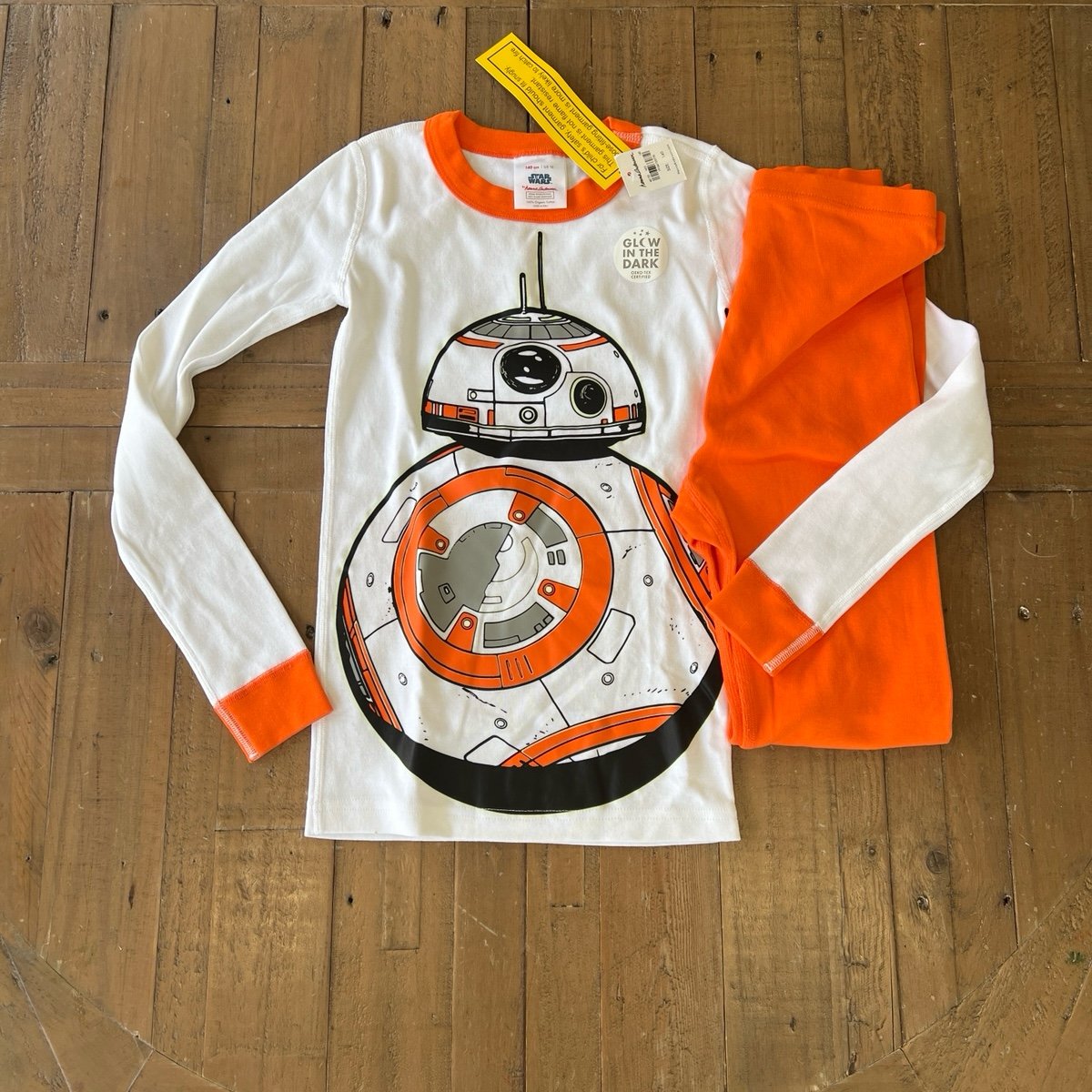 Hanna andersson Star Wars glow in the dark BB8 pajamas nwt