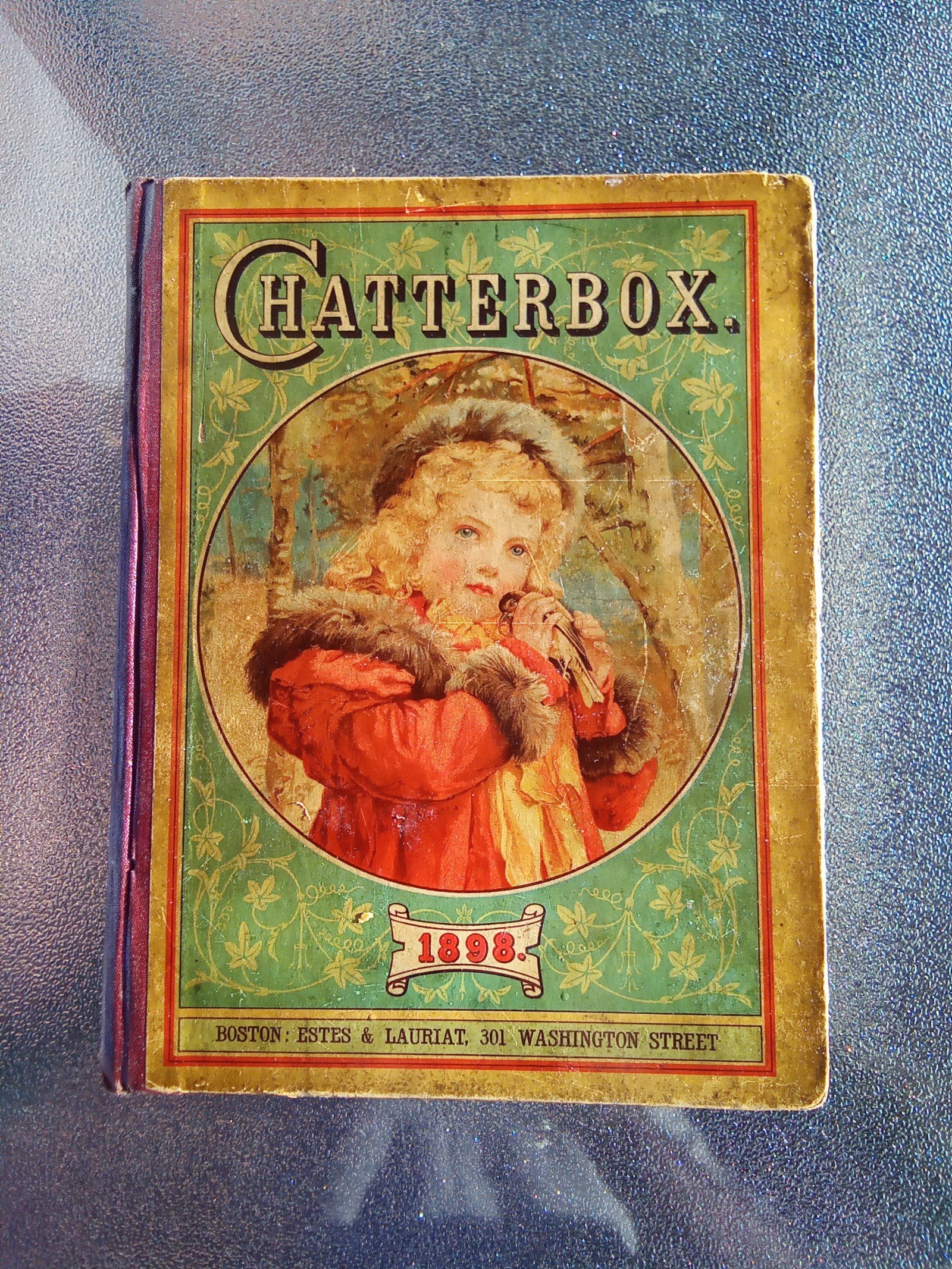 RARE ANTIQUE BOOK 126 YEARS OLD CHATTERBOX / 6 RARE CHROMOLITHO PRINTS