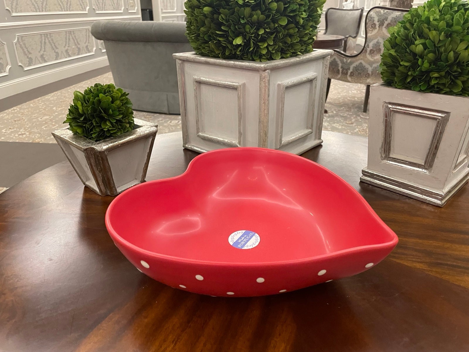 Red Heart Shaped Serving Bowl
