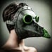 Adjustable Grey Plague Doctor w/ Green Goggles Bird Beak Masquerade Mask #1080