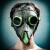 Adjustable Grey Plague Doctor w/ Green Goggles Bird Beak Masquerade Mask #1080