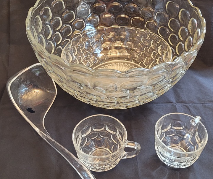 Jubilee Glass Punch Bowl set, Vintage, Glass
