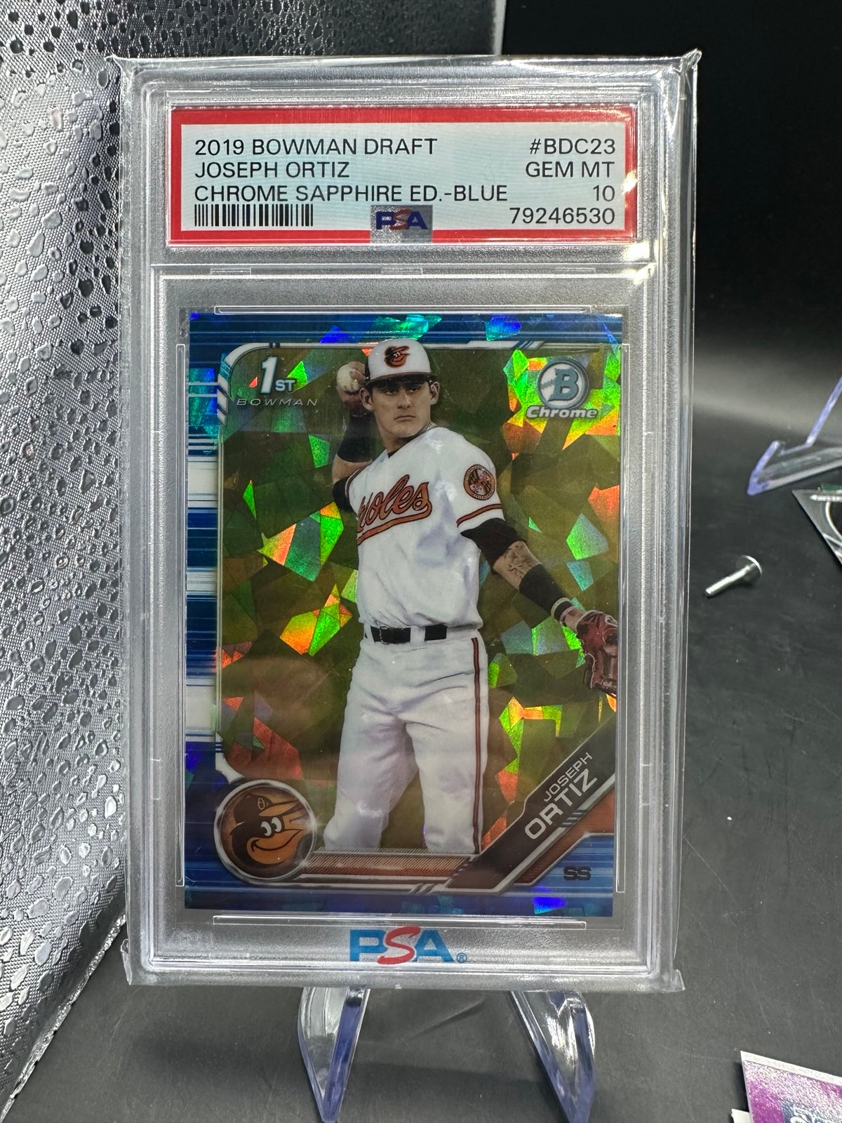 Joseph Ortiz 2019 Bowman Draft Sapphiret Blue /99 Orioles / Brewers PSA 10