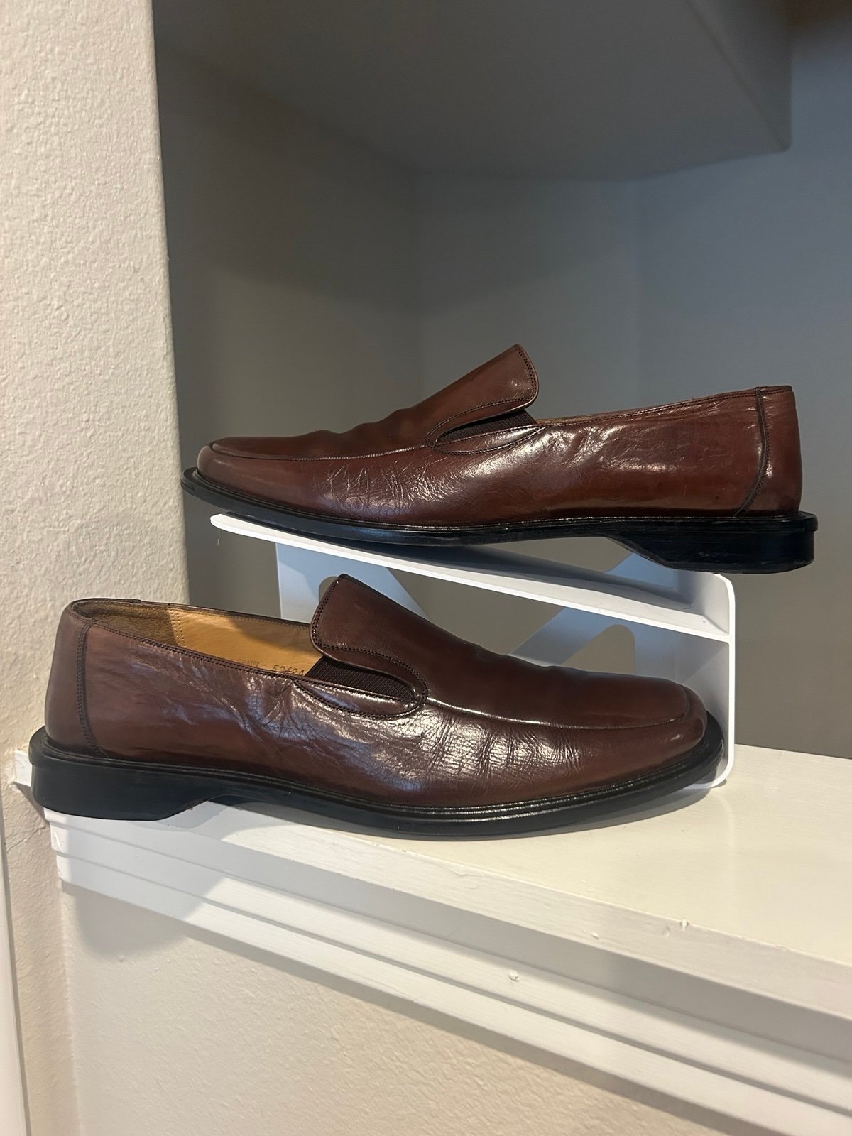 Mezlan Brown Leather Loafers Mens Size 12 M Made In Spain Dress Shoe