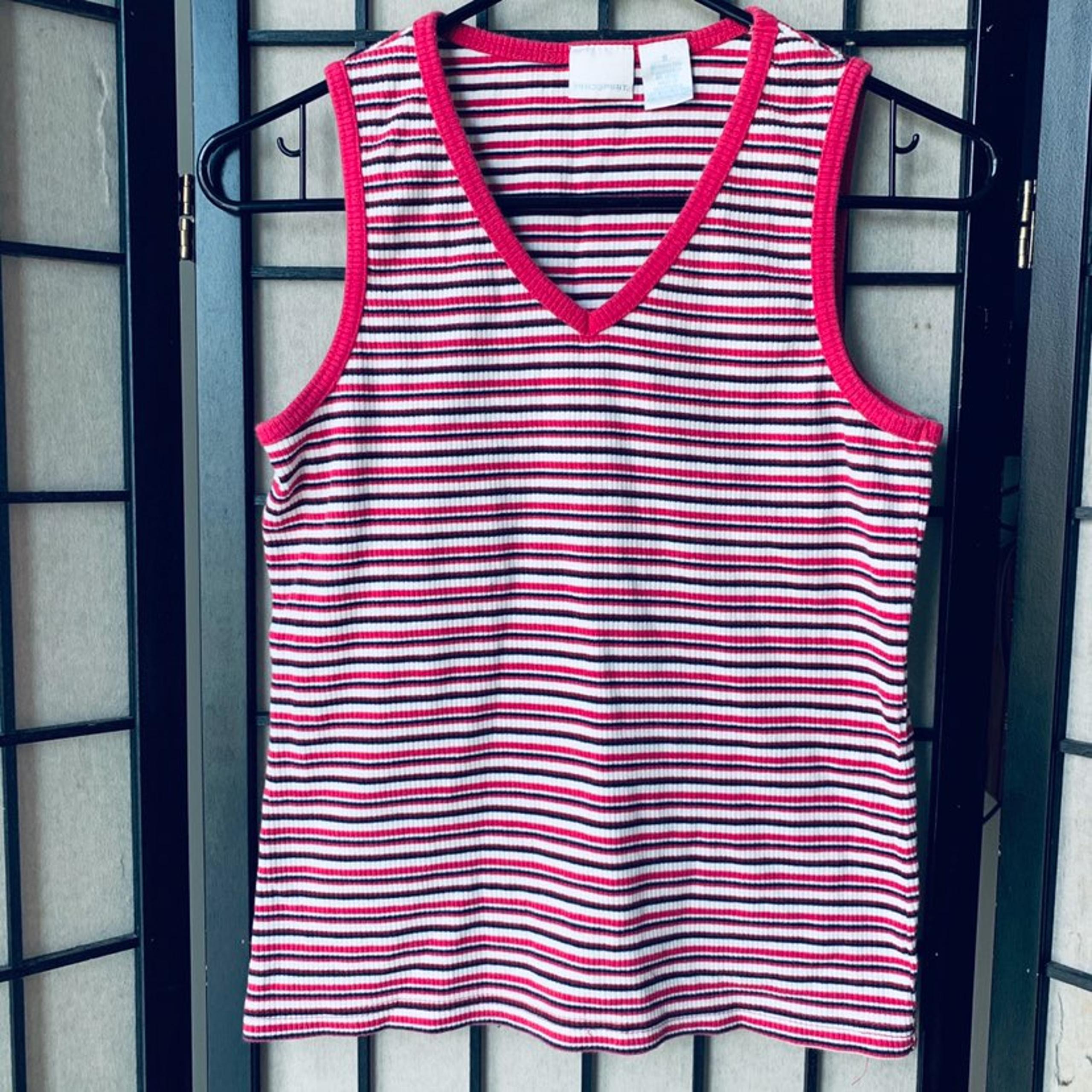 Pro Spirit pink white striped tank top S