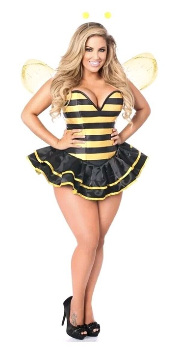 Daisy Corsets Women's Top Drawer Premium Queen Bee Corset Costume, Black, L