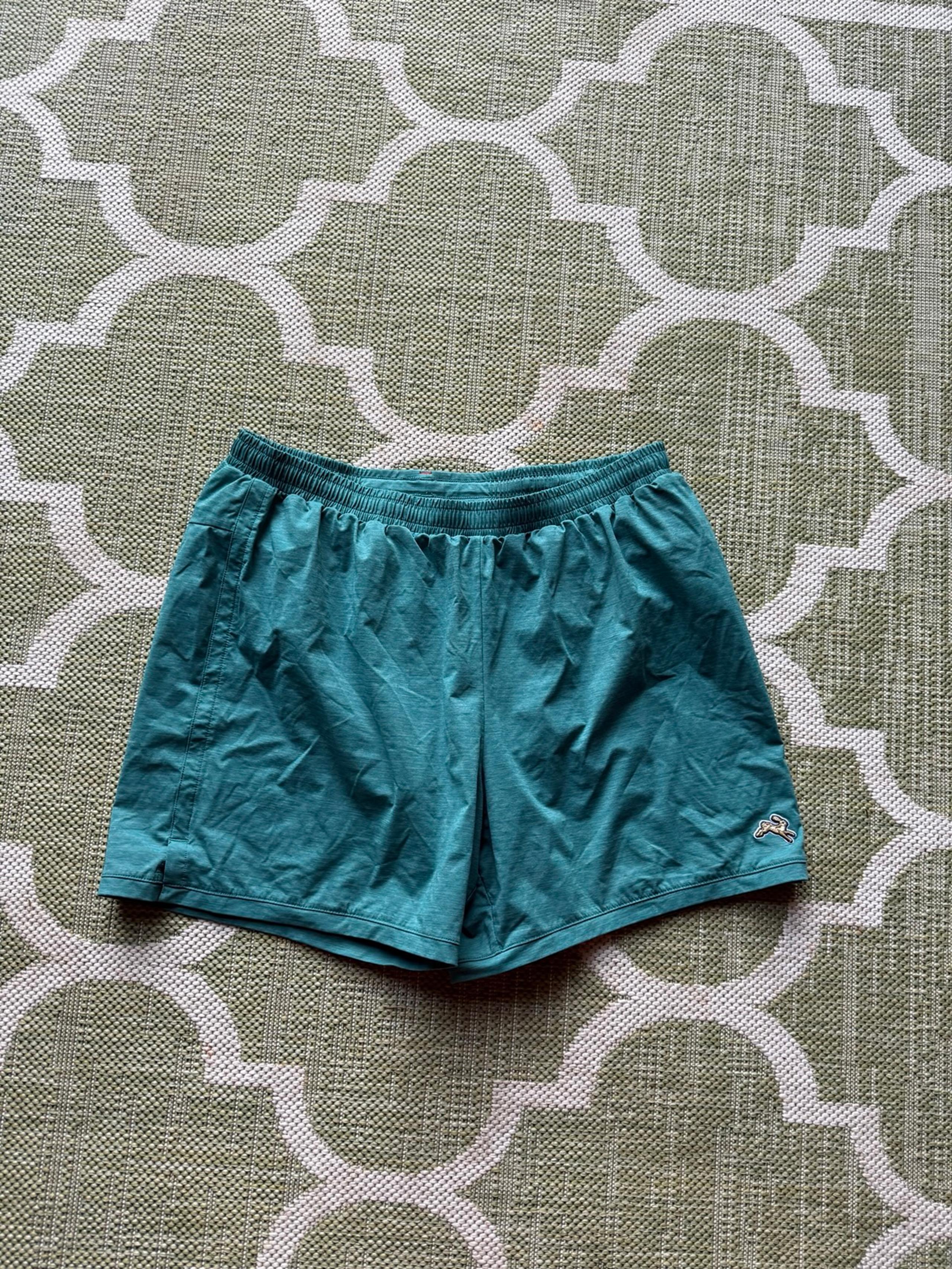 Tracksmith Session Lined Athletic Gym Running Shorts Teal Blue Mens Size XL