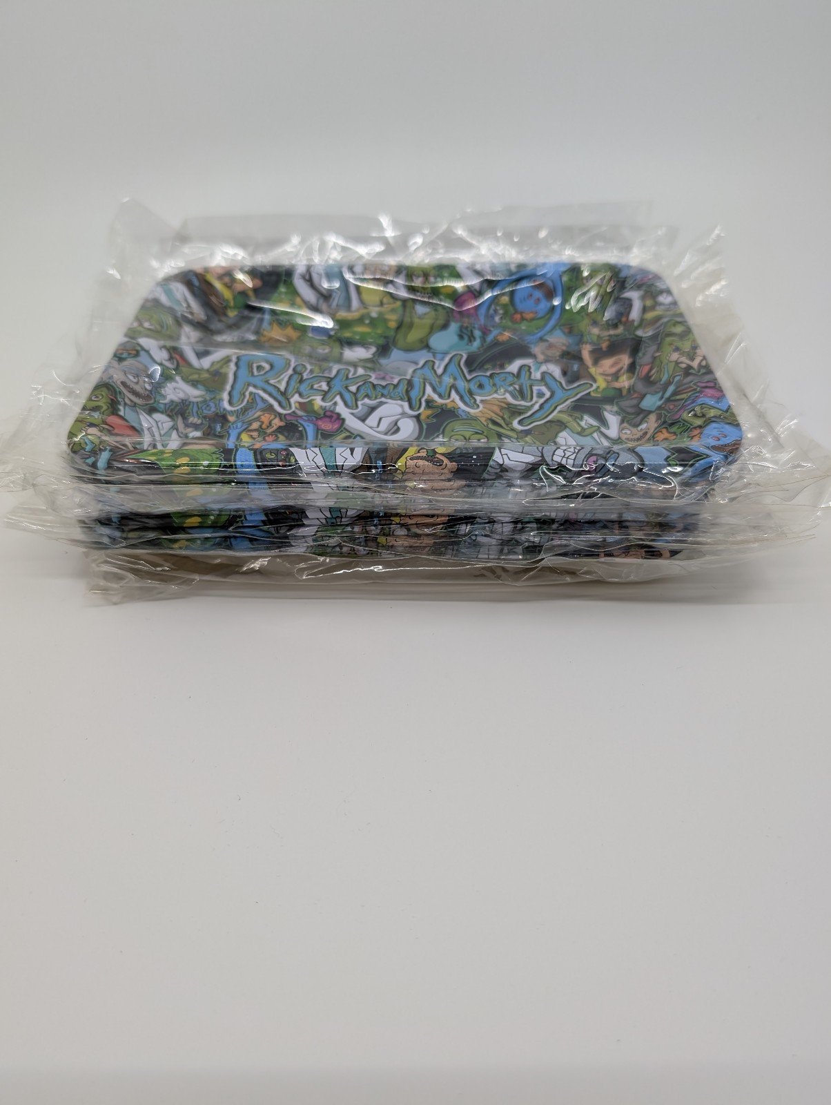 Lot of 10 - Rick and Morty Party Small Metal Rolling Tray Trays 420 NEW stoner