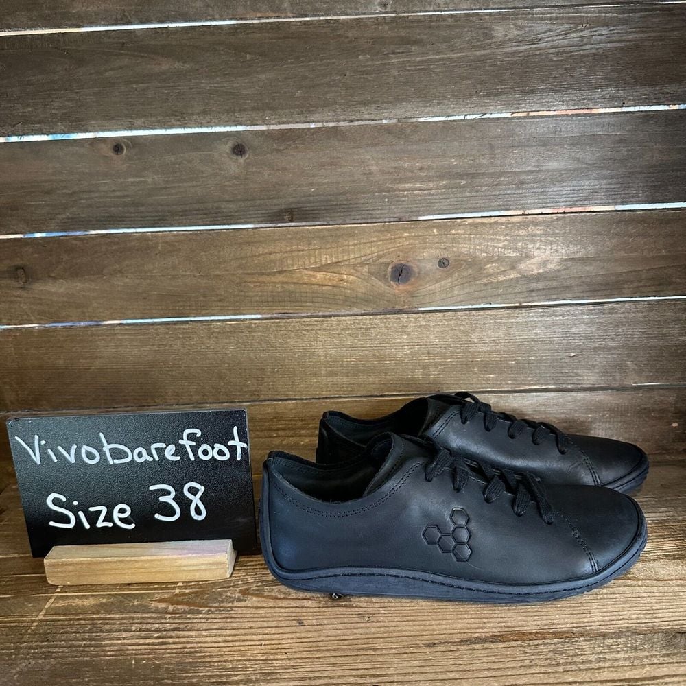 New Womens Vivo Barefoot Addis Black Leather Soul Africa Shoes Sneakers 38 US 7