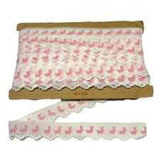 Vintage Easter Trim Bunny Rabbit Ribbon Roll 40yds 1” Wide Basket Crafts Dress
