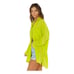 Show Me Your MuMu Johns Button Down Shirt Neon Yellow Crinkle Long Sleeve XXL