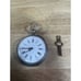 Antique Classic Cylindre Hunt Rubis Silver Key Wind Pocket Watch