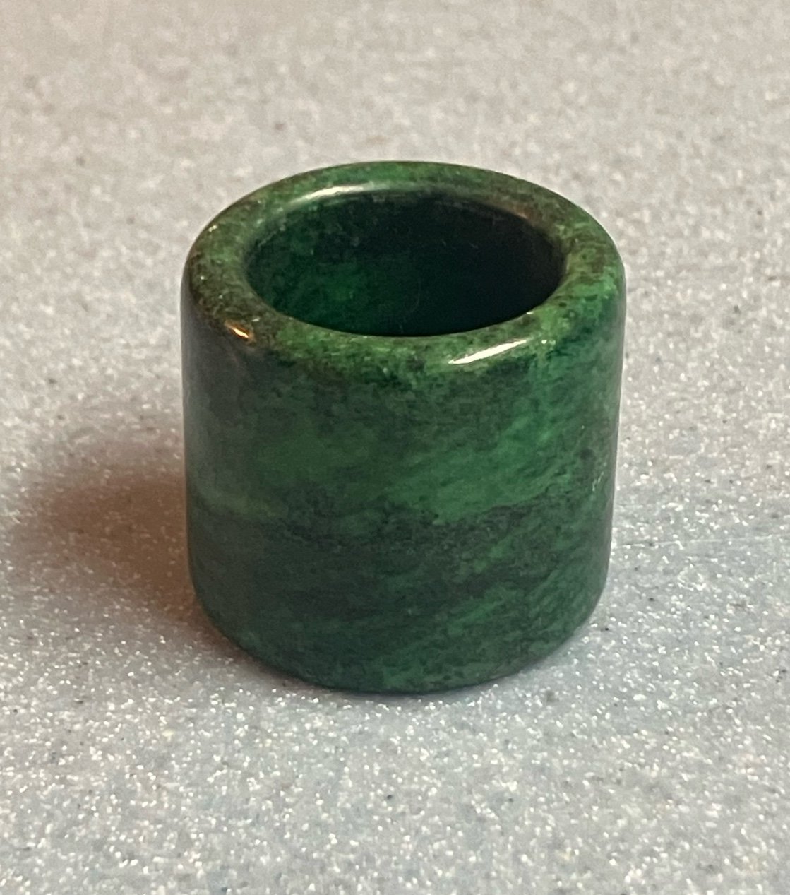 60G Vintage Antique Chinese NATURAL Green Jade Hand-Carved Statement Ring