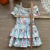 Youth Vintage 80’s Pretty In Pink Dress Pink Straps Size 10 Halloween