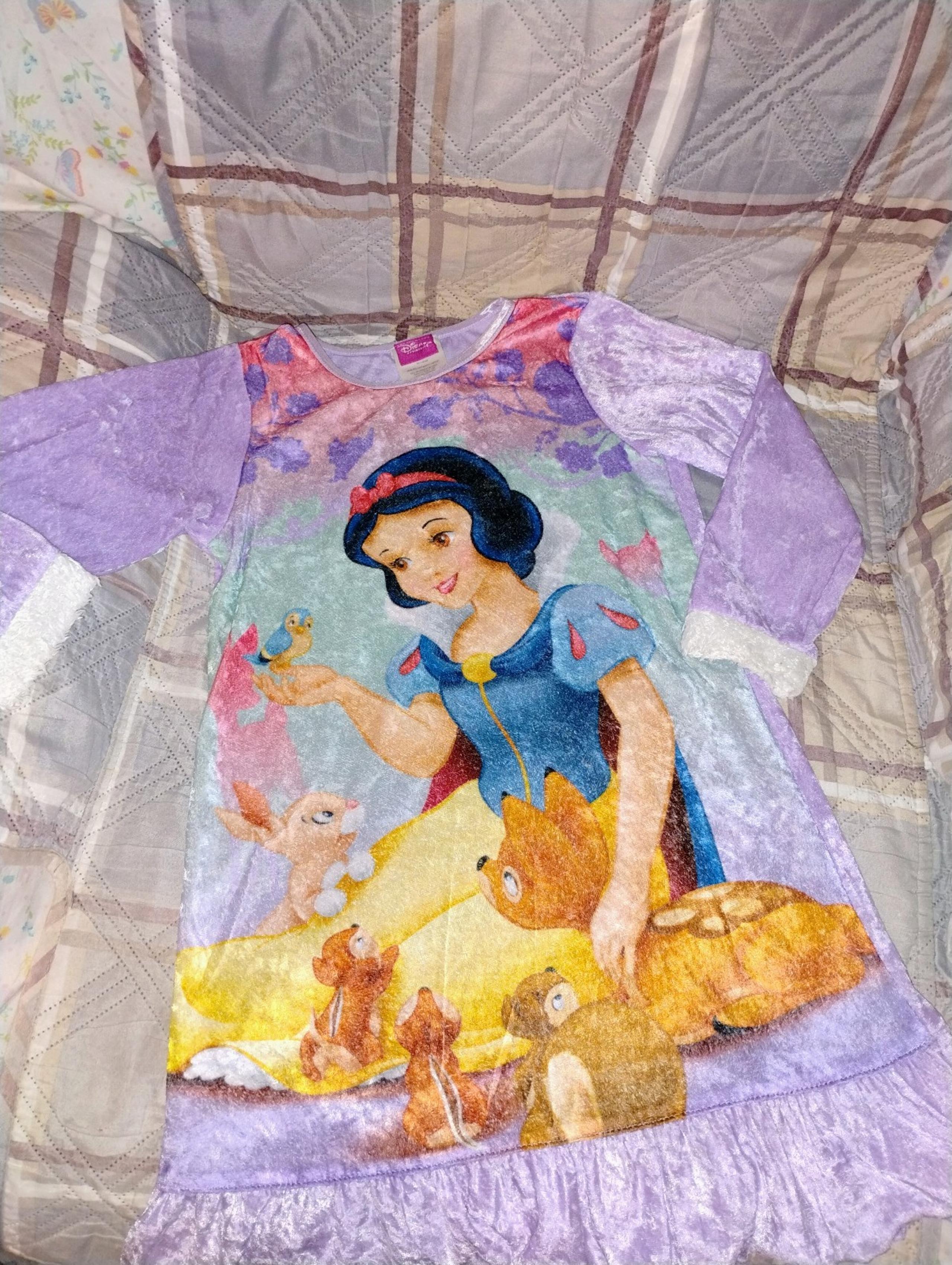 Vintage Y2K Disney Princess Girls Snow White Long sleeve Purple Night Gown Sz 6