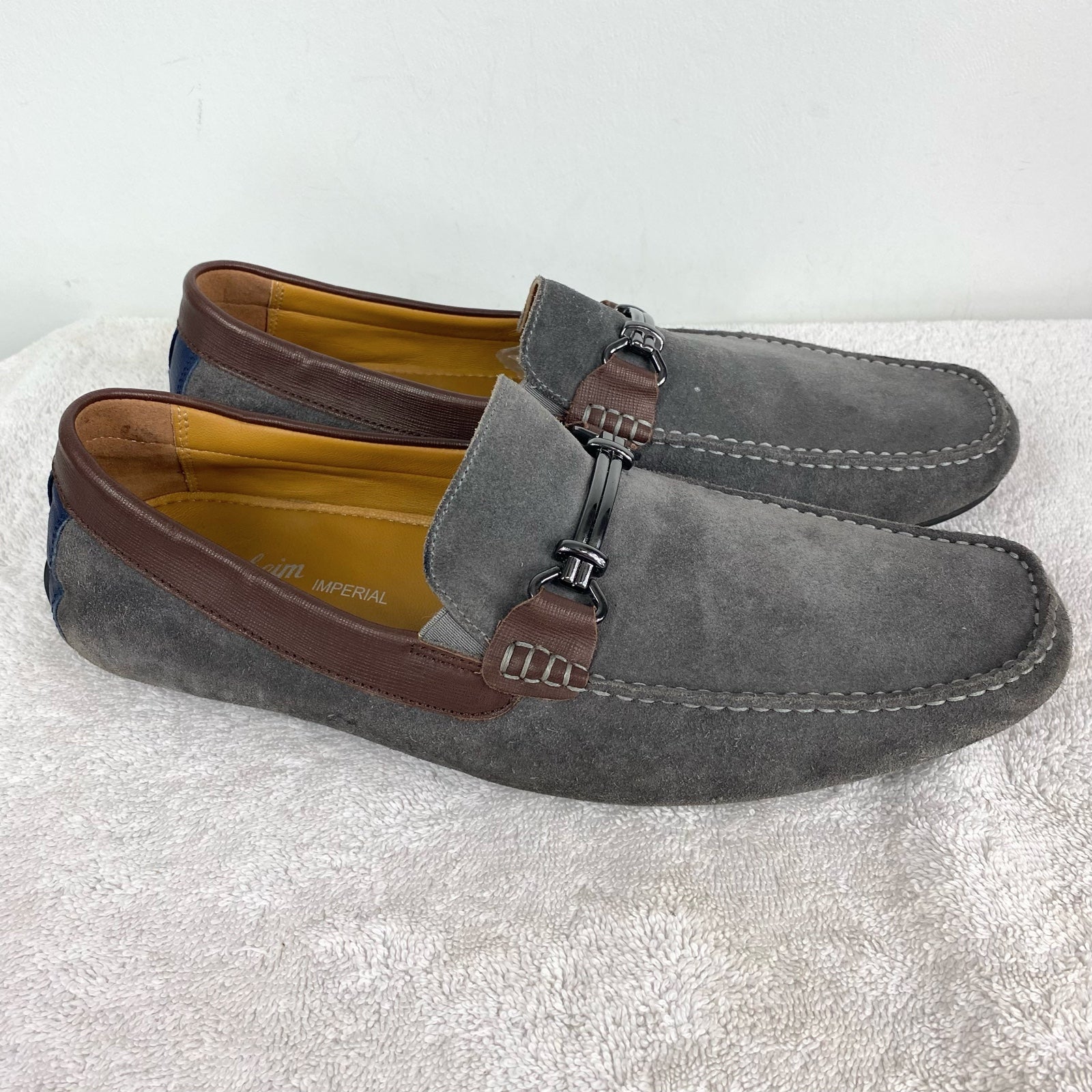 FLORSHEIM TALLADEGA MOC TOE HORSE BIT VENETIAN DRIVER LOAFERS SZ 11.5