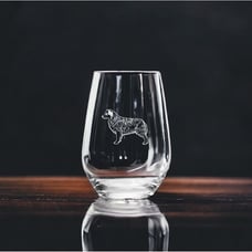 Australian Shepherd Stemless Wine Glasses x4 Premium 15 Oz Personalize Dog NEW
