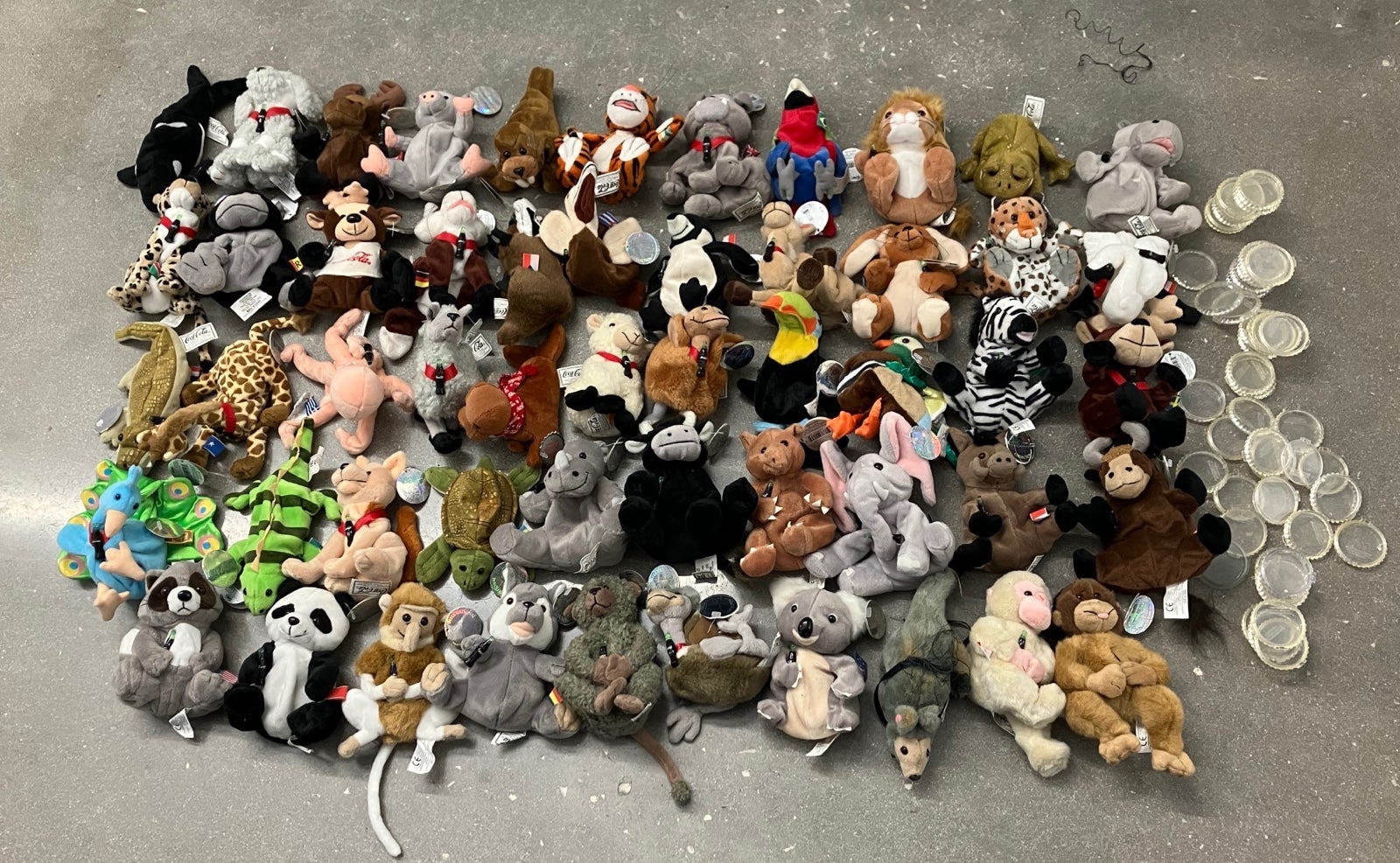 Lot Of 53 Vintage Coca Cola International Plushies All With Tags - No Duplicates