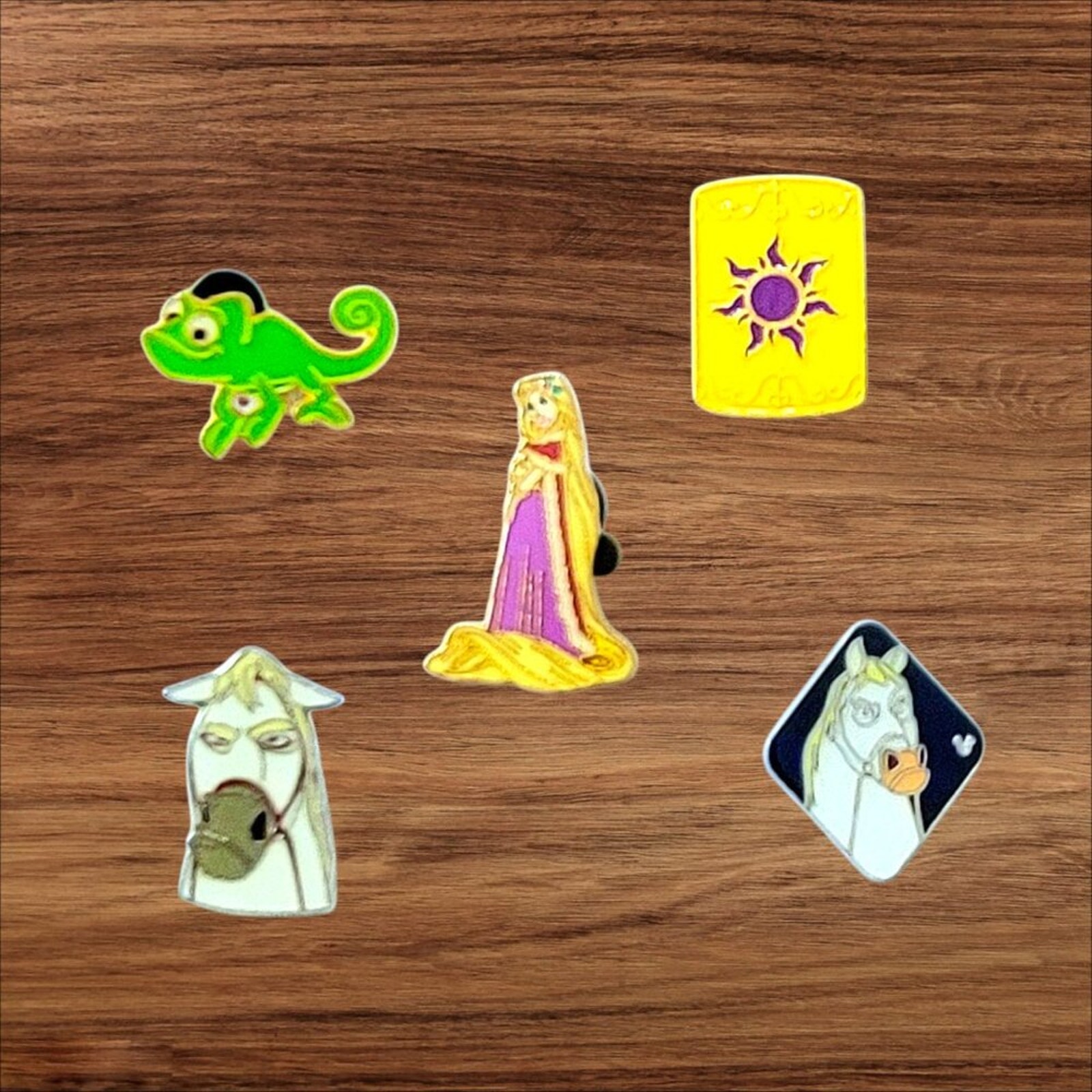5 Tangled Disney Parks Trading Pins, Plus 2 Bonus Pins