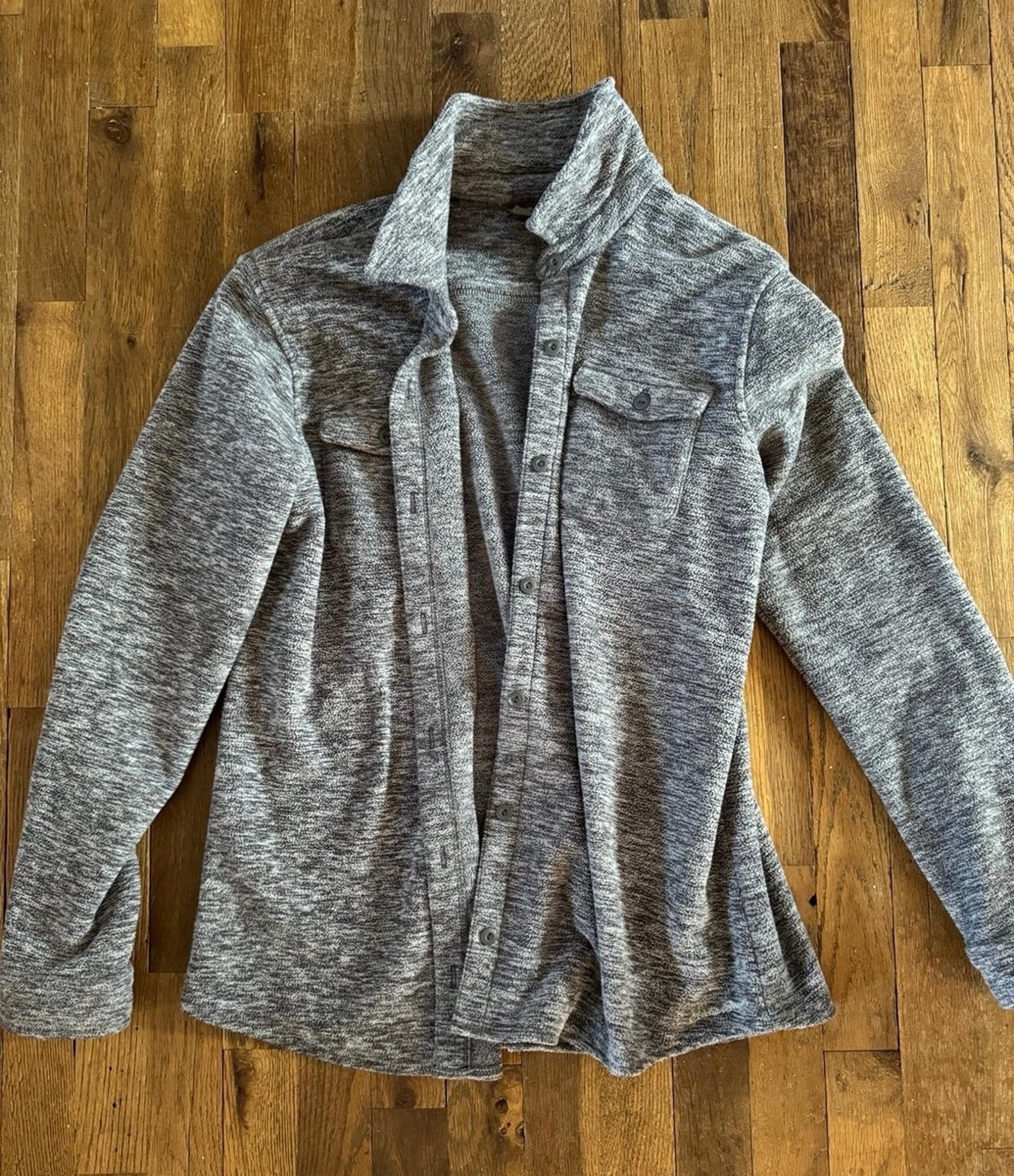 eddie bauer large grey fleece jacket coat