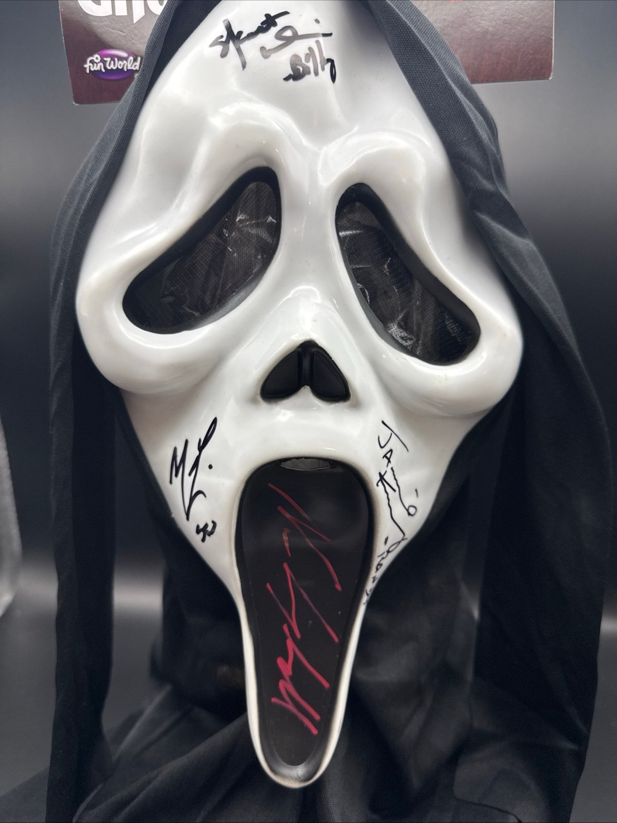 Scream '96 Cast Signed Fun World Official Mask By Ulrich, Lillard Campbell JSA