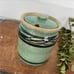Vintage Stoneware Pottery Jam Jar and Lid blue Green Teal Black Crackled Crazing