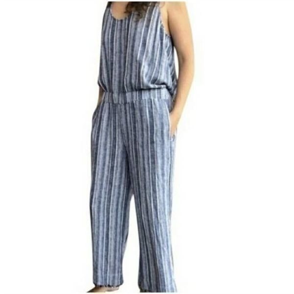 Cloth & Stone Striped Linen Jumpsuit