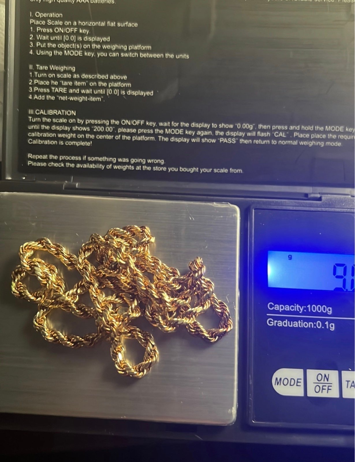 10k gold rope chain