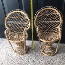 Mini Peacock Wicker Chair set of 2