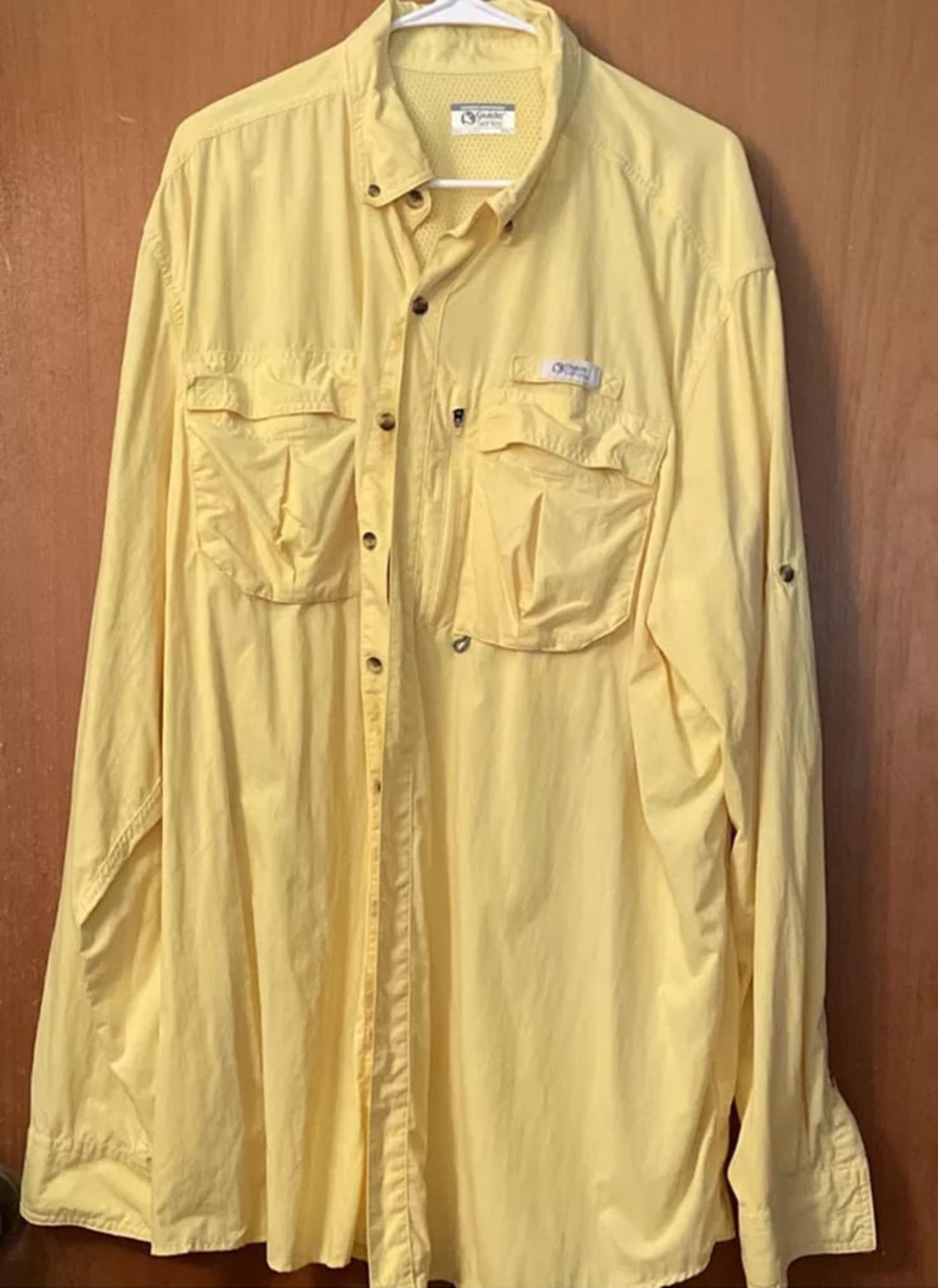Mens Yellow Gander Mountain Guide Series Outdoor Fishing Shirt 2XLT Relaxed Fit