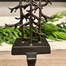 Pottery Barn Rustic Trees Stocking Holder in Bronze