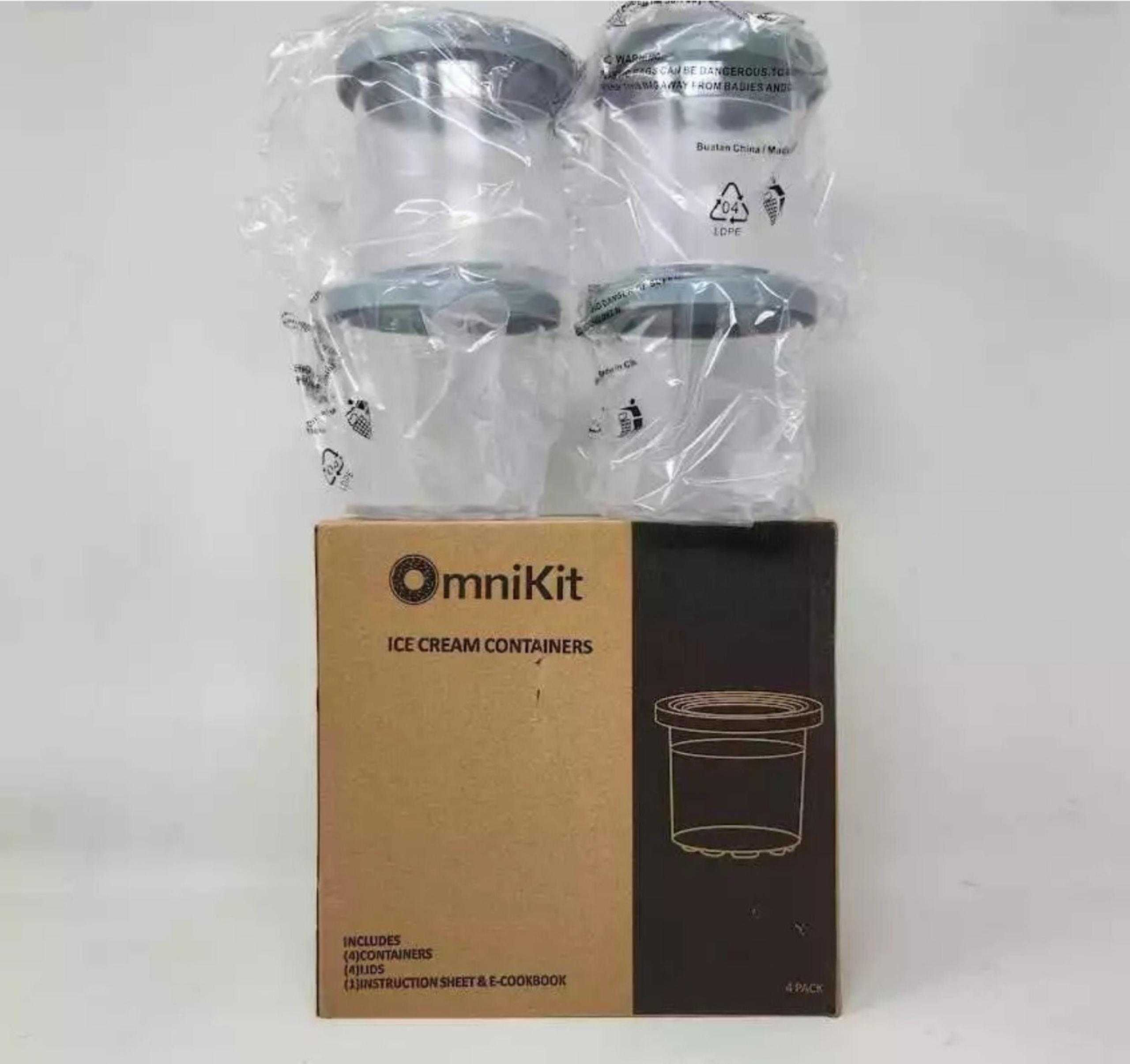 OmniKit 4 pack ice cream freezer containers for ice cream maker
