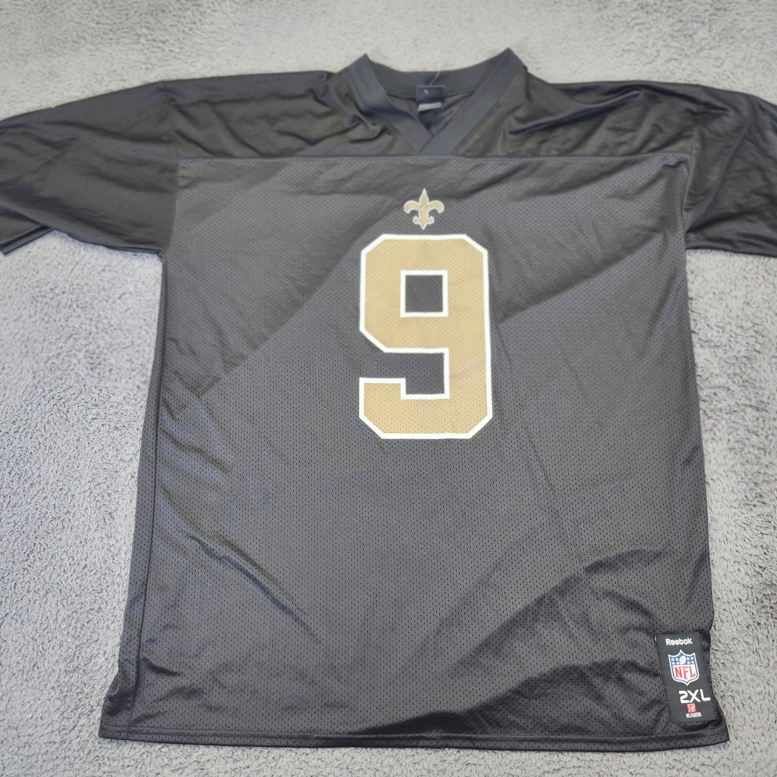 Reebok NFL Saints Jersey Drew Brees #9 Football Black 2XL