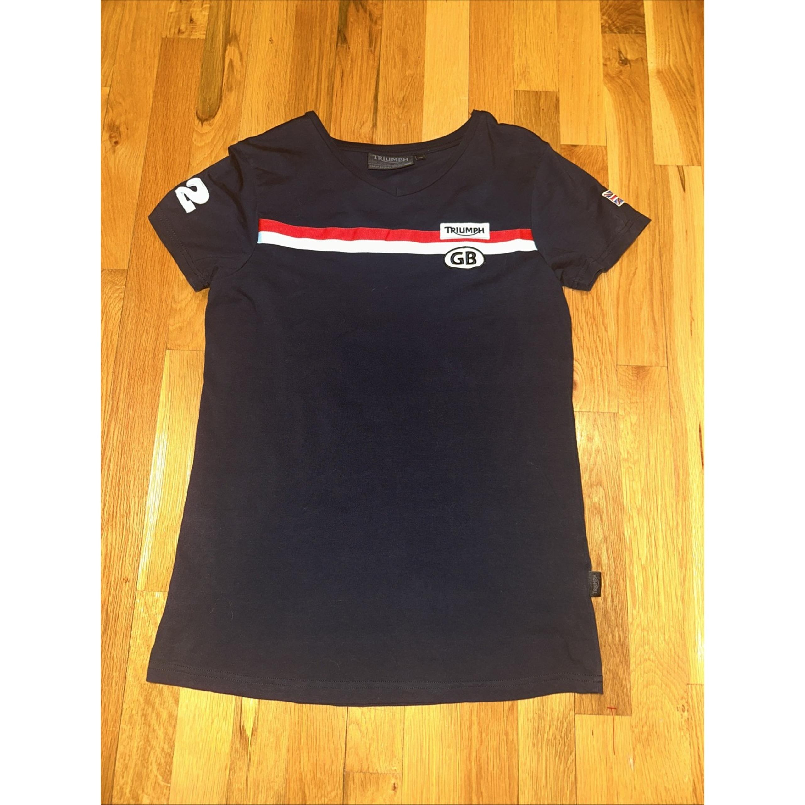Triumph Motorcycle British UK Flag Black Graphic Shirt Size Medium