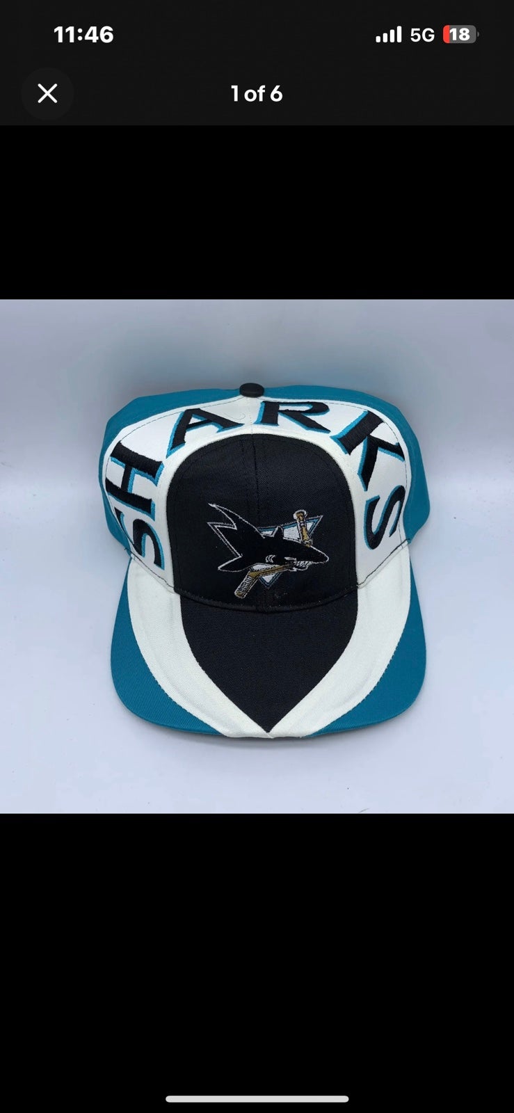 Vintage San Jose Sharks NHL Twins Enterprise Mens Hat Snapback Cap