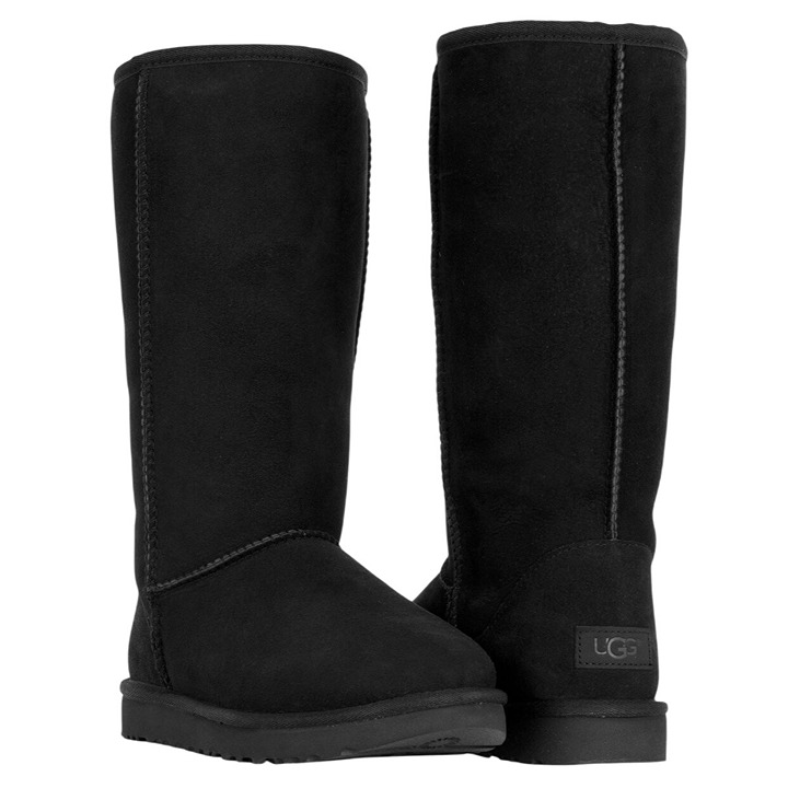 UGG Classic Tall II Boots 8 Fur Suede Water Repellent Outdoor Luxury Shoes Black