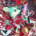 OOAK Vintage Kitschmas Wreath: Candy Cane Forest Friends
