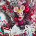 OOAK Vintage Kitschmas Wreath: Candy Cane Forest Friends