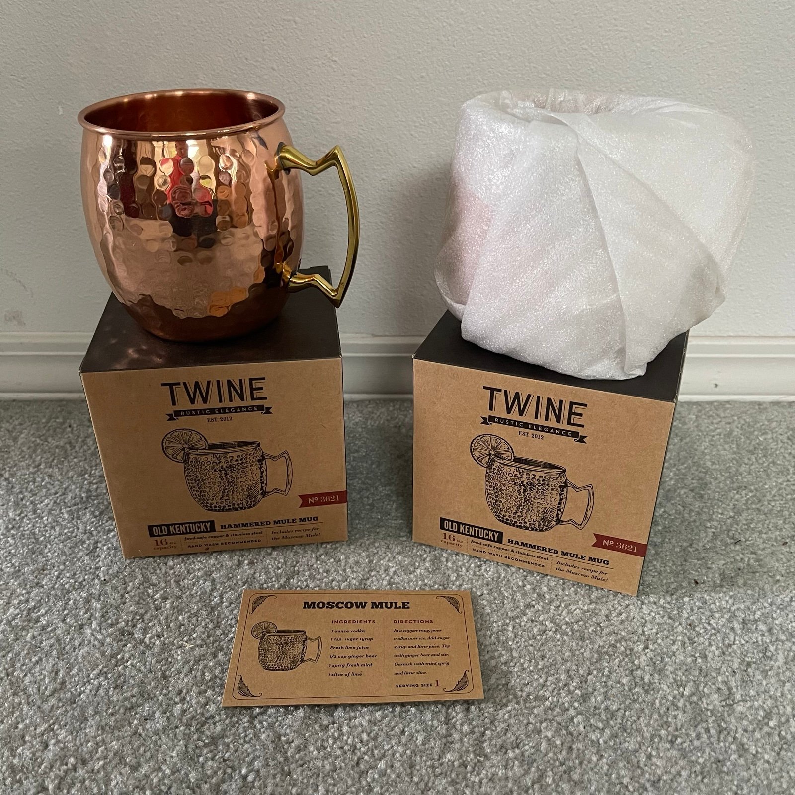 NIB Hammered Copper Moscow Mule Mugs