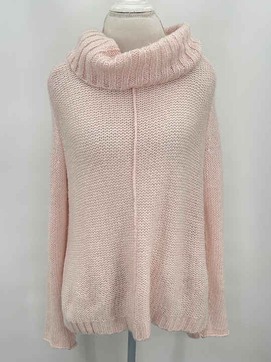 Wooden Ships Sweater Pink Mohair Wool Blend Cowl Neck M/L Pullover Soft Comfy