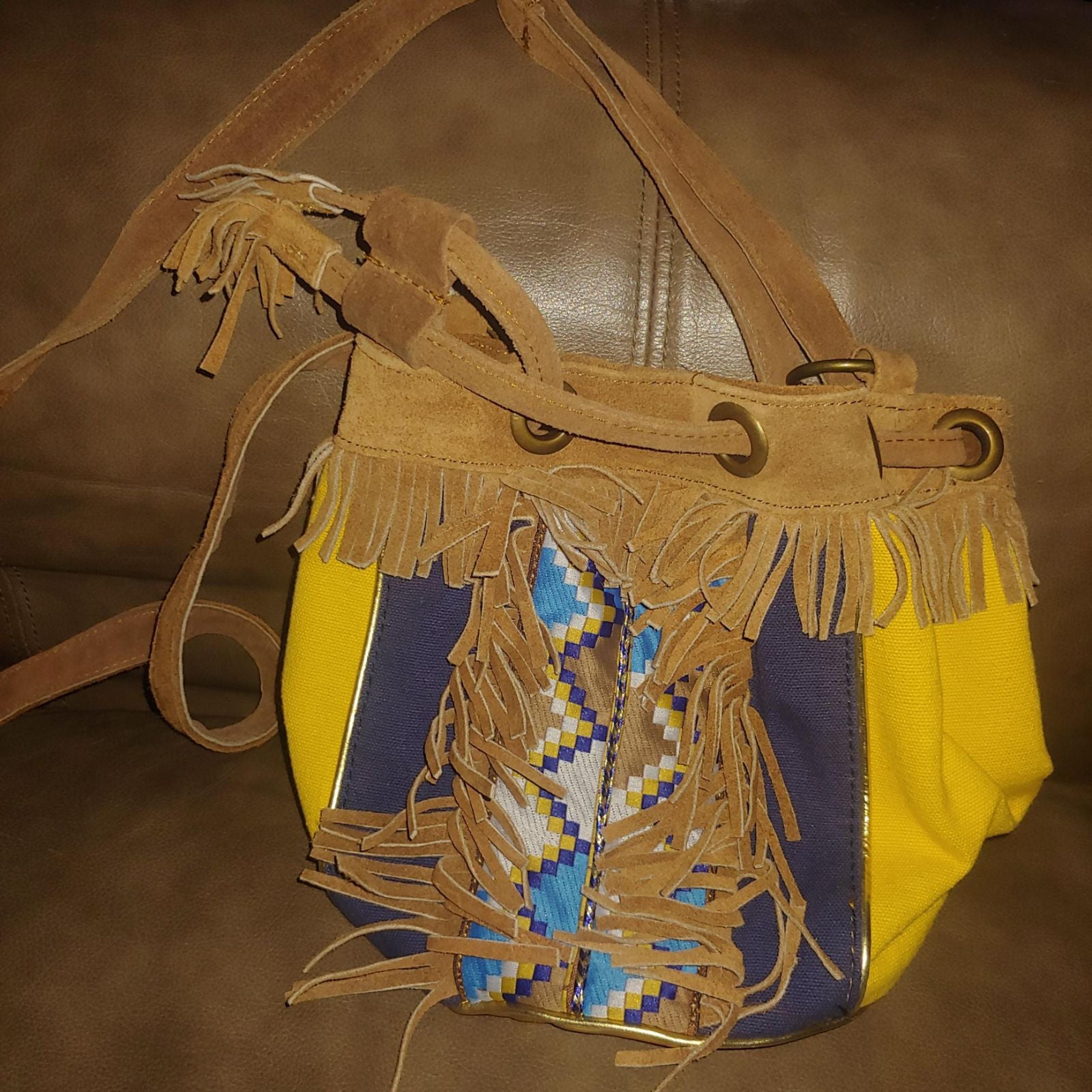 NEW Boho fringe crossbody bag leather
