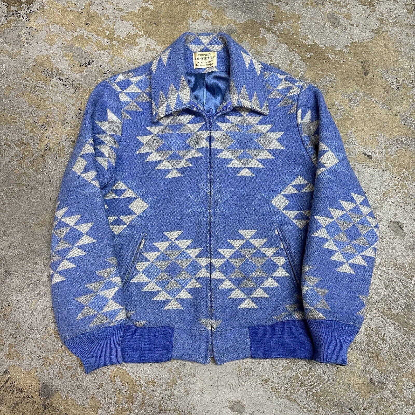 Vintage Pendleton Country Sophisticates Aztec Wool Zip Up Jacket Small Men