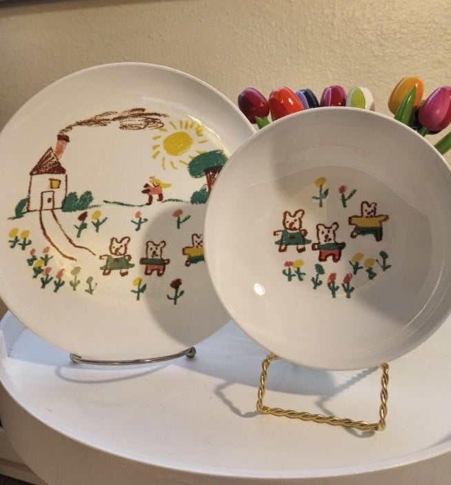 Vintage Centura Goldilocks & The Three Bears Kids Plate & Bowl - open to offer