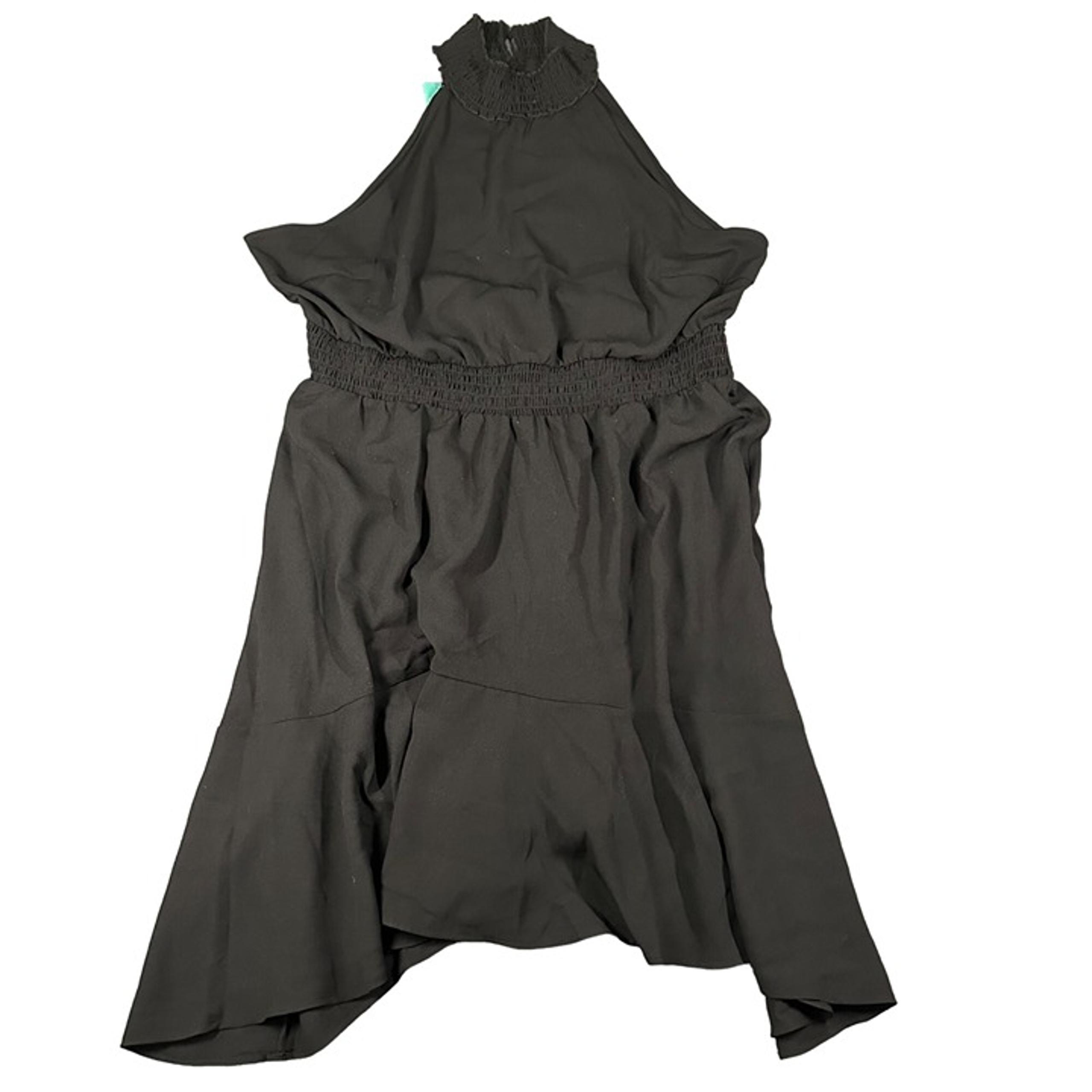 Maurices Womens 1X Black Halter Sleeveless High Low Ruffle Dress NWT
