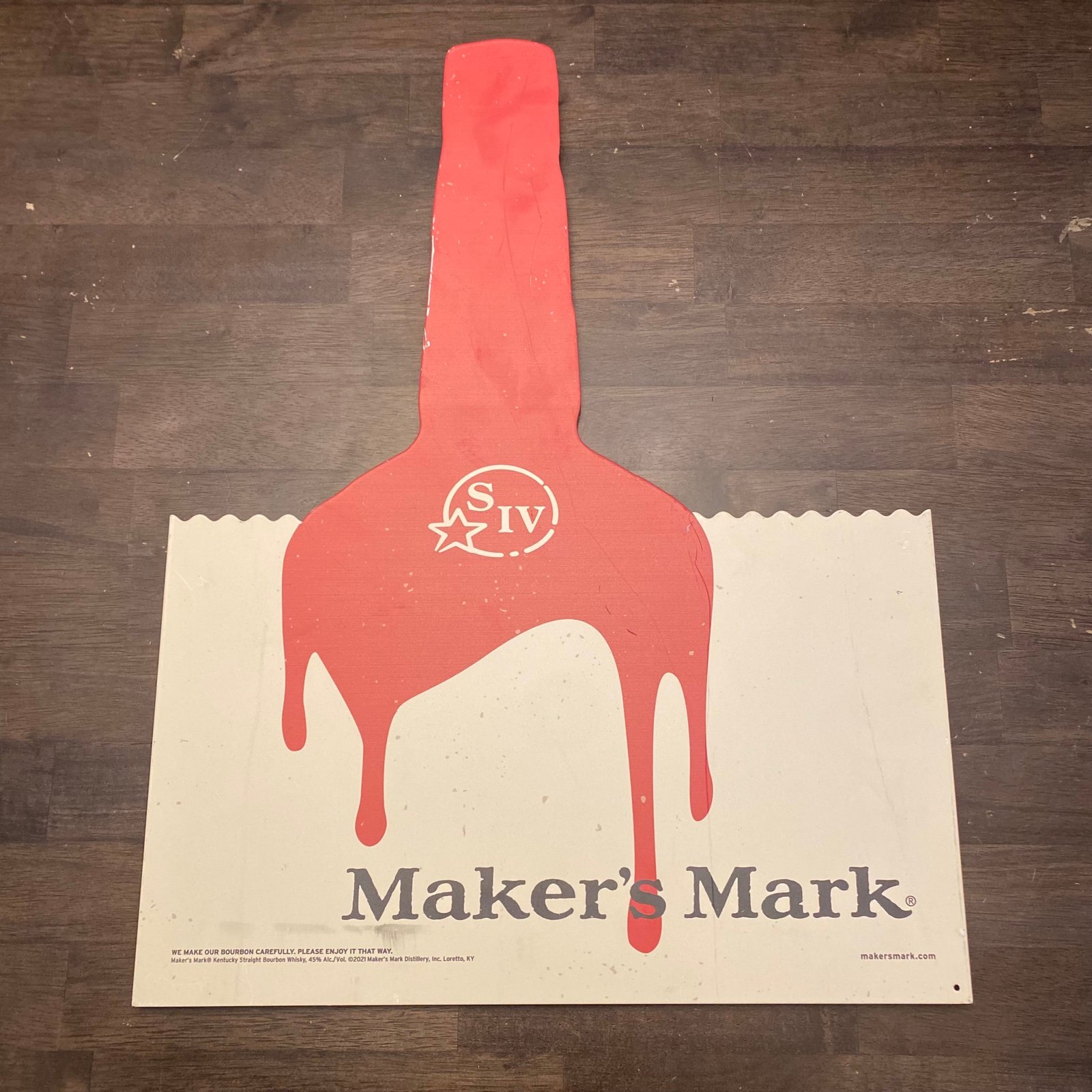 MAKER'S MARK S IV Metal Sign Drip Bourbon Bar Sign 17 X 23