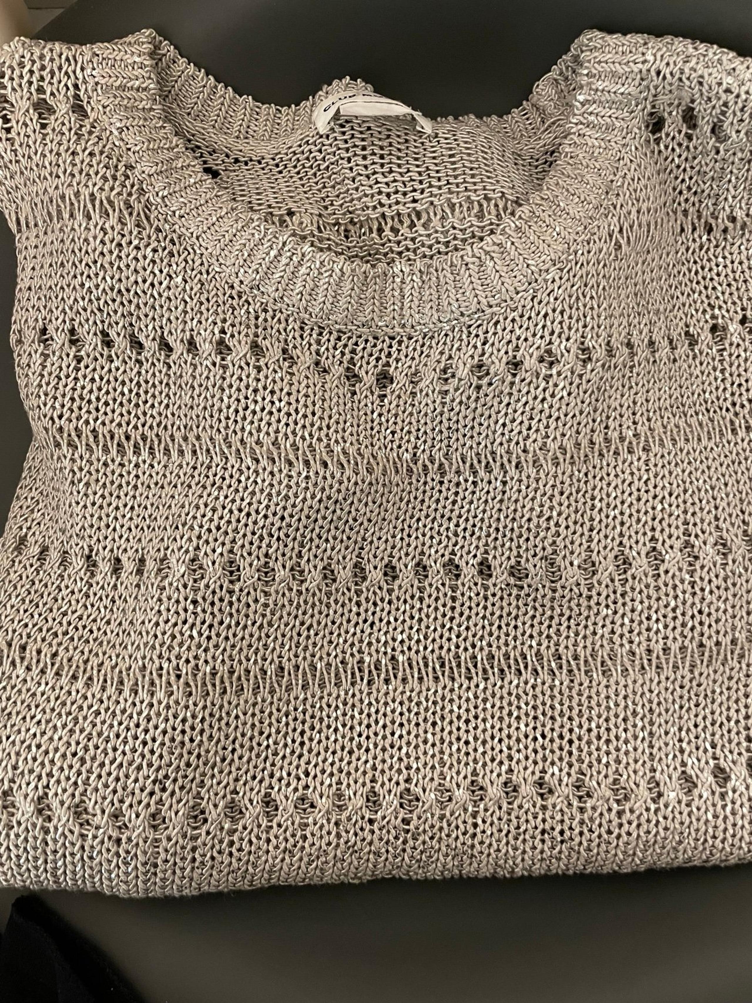 Club Monaco sweater silver metallic grey