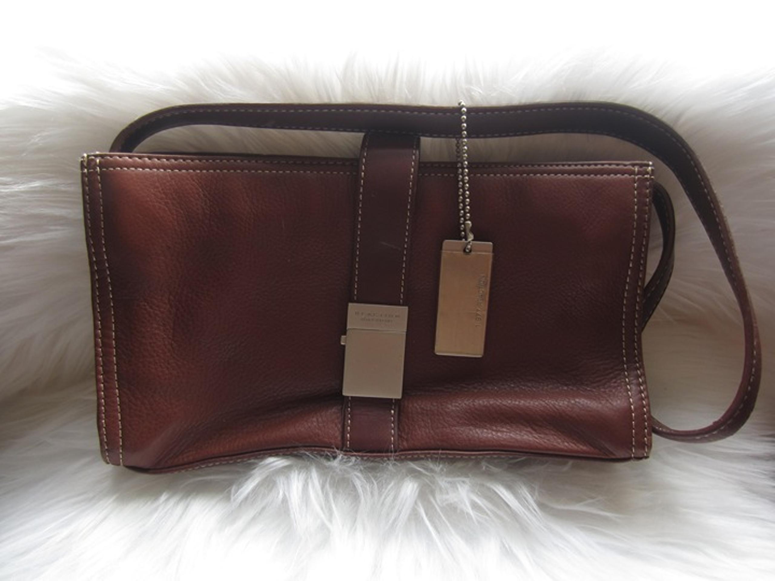 Kenneth Cole Reaction Womens Leather Shoulder Bag Brown Mint Condition