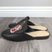 Marc Fisher Wrangler black leather floral embroidered flats mules womens 6